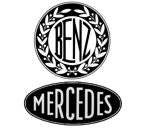 Stare loga Benz i Mercedes.