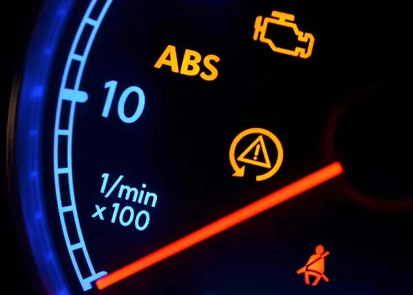 Sprawdź silnik i światła ABS na desce rozdzielczej